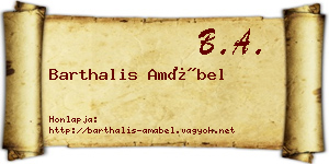 Barthalis Amábel névjegykártya